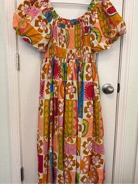 Proud Poppy Multi Color Fruit and Floral Themed Dress
